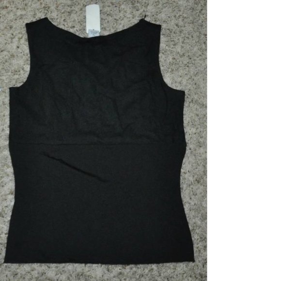 Womens Blouse Tank Top Set Black Blue Floral Small Petite Scoop Neck Sag Harbor - Picture 9 of 9